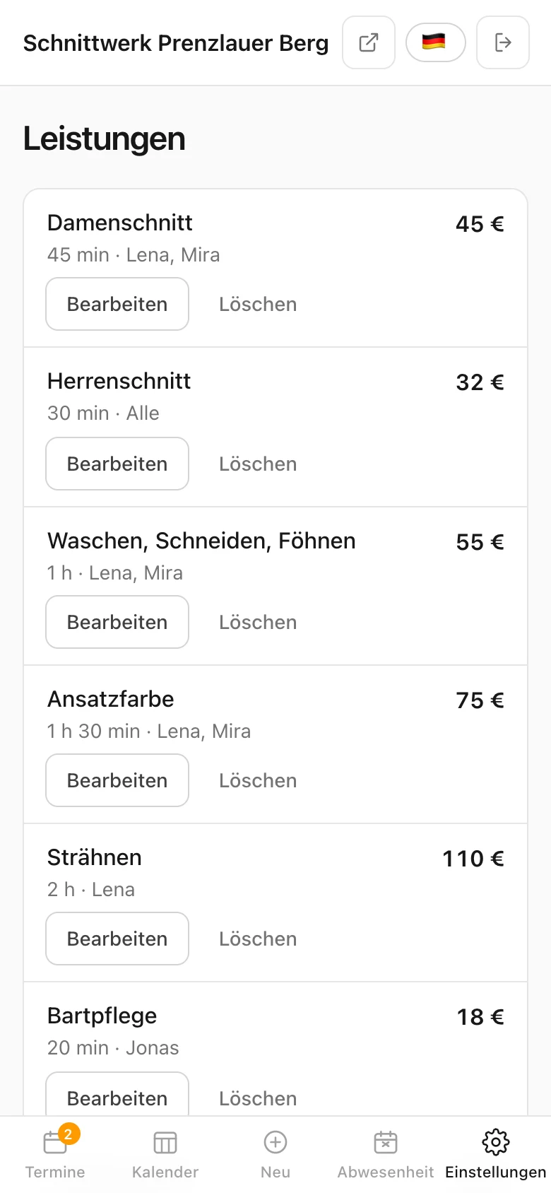 Preisliste