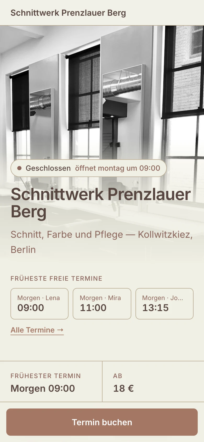 Der Kunde öffnet Ihre Seite